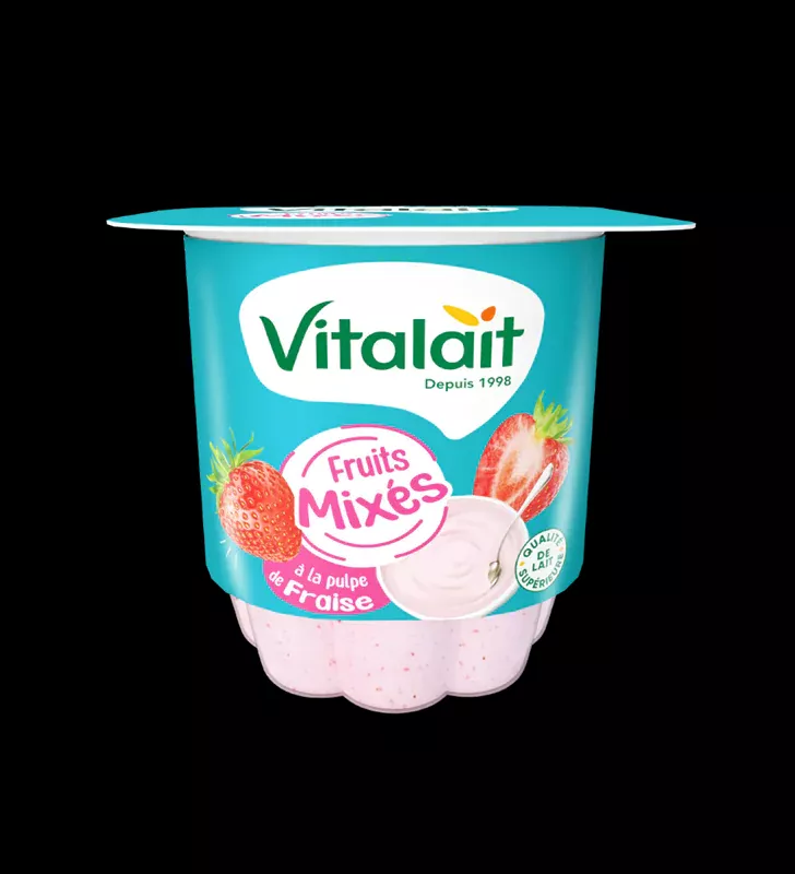 YAOURT FRUITS MIXES FRAISE VITALAIT 100 G